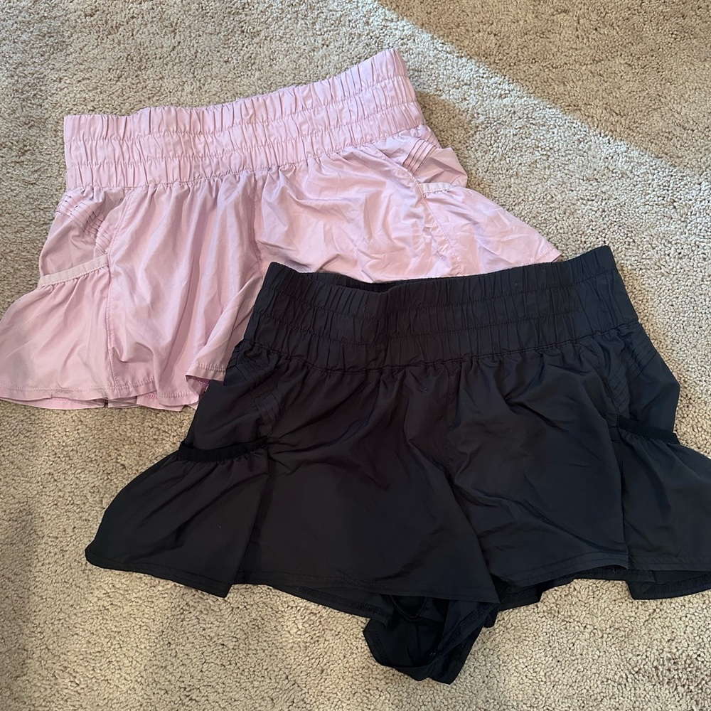 Women's Black and Pink Shorts
